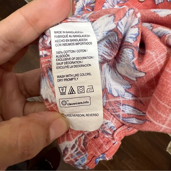 Izod Saltwater Shirt Mens Hawaiian Floral Button Short Sleeve Large - Picture 6 of 7